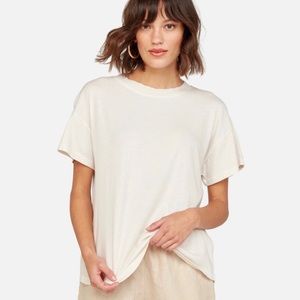 Mate Organic Cotton Raw Round Neck Short Sleeve Boxy T-Shirt Top Plus Sz 3X NWT